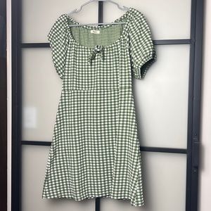 Madewell Jacquard Puff-Sleeve Mini Dress In Gingham Check Size XL